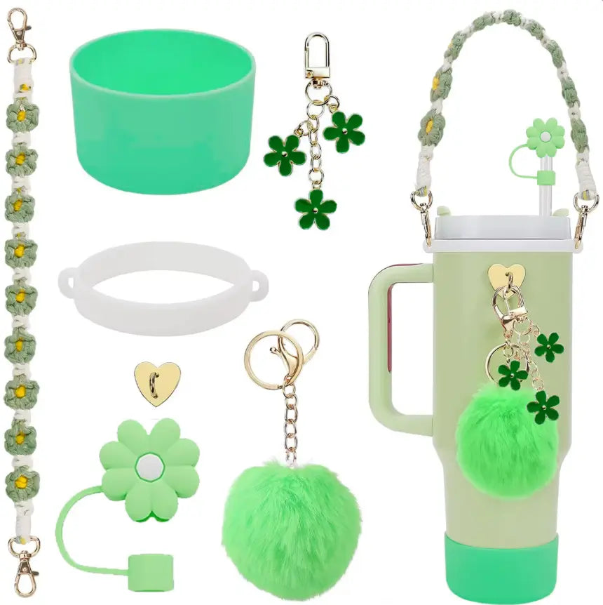 New 7pcs Cup Accessories Set for Cup Tumbler Straw Cover Not Including The Cup. - Fendiz