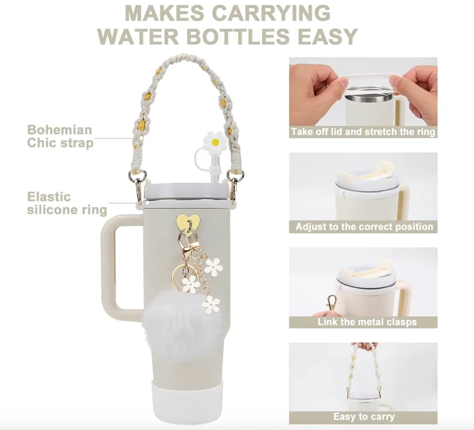 New 7pcs Cup Accessories Set for Cup Tumbler Straw Cover Not Including The Cup. - Fendiz