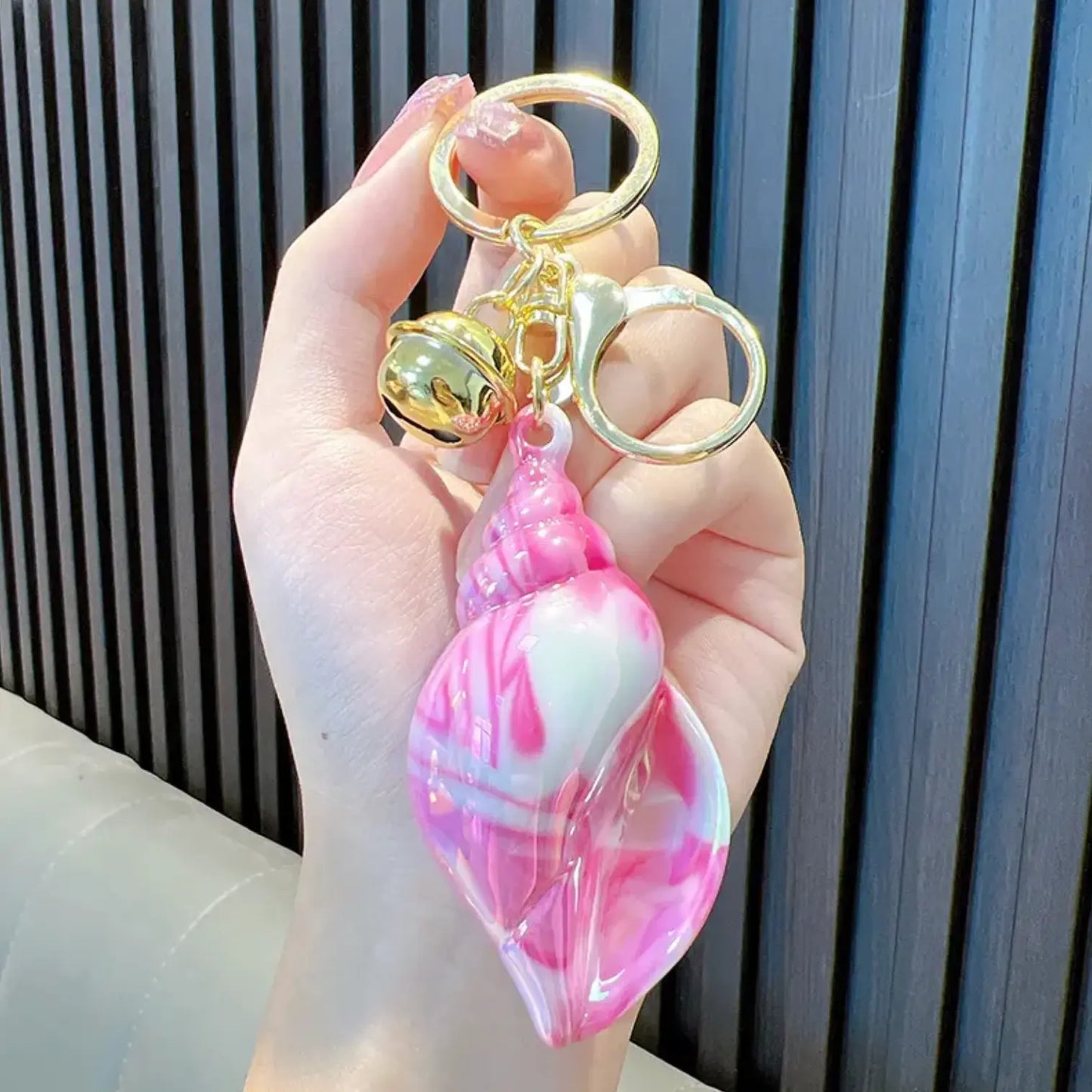 HOT Acrylic Shell Conch Scallop Pendant Keychain Romantic Seashells Keyc - Fendiz