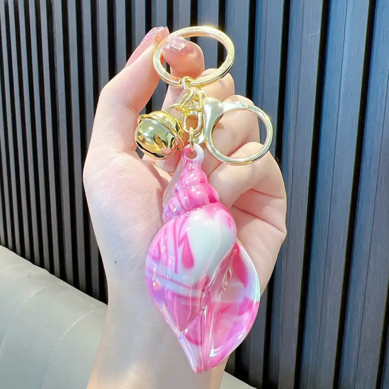 HOT Acrylic Shell Conch Scallop Pendant Keychain Romantic Seashells Keyc - Fendiz