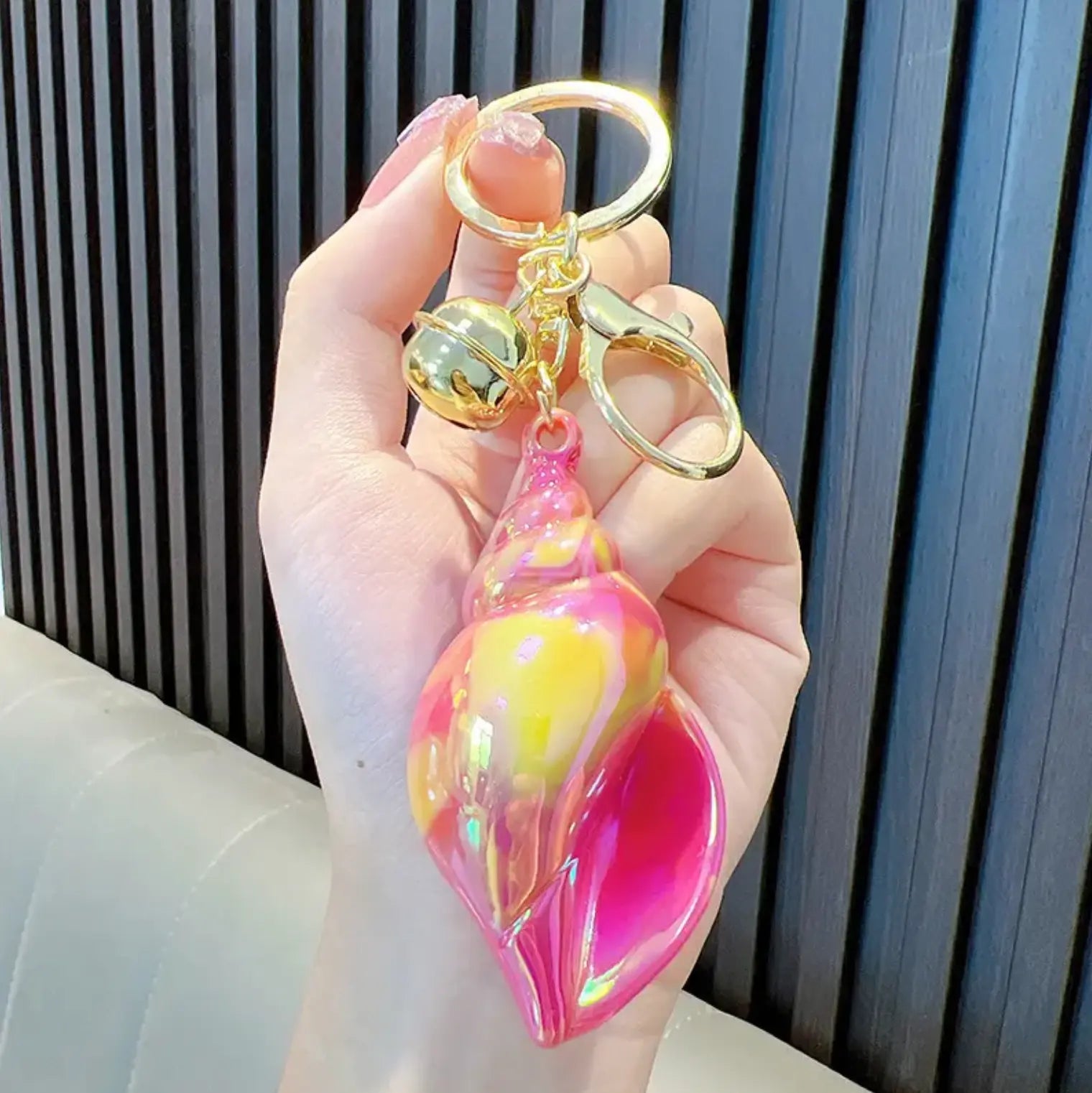 HOT Acrylic Shell Conch Scallop Pendant Keychain Romantic Seashells Keyc - Fendiz