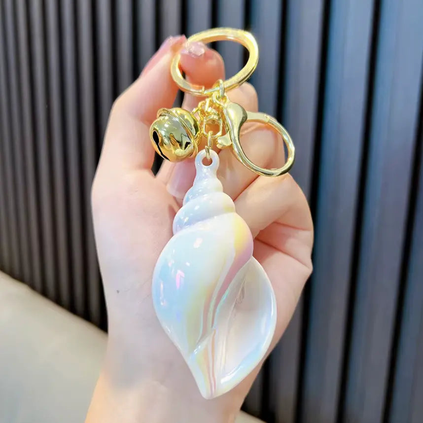 HOT Acrylic Shell Conch Scallop Pendant Keychain Romantic Seashells Keyc - Fendiz