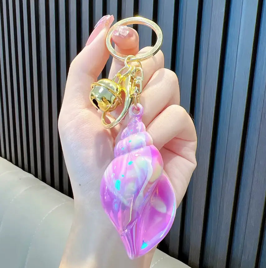 HOT Acrylic Shell Conch Scallop Pendant Keychain Romantic Seashells Keyc - Fendiz
