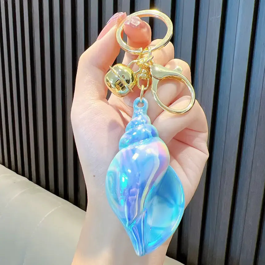 HOT Acrylic Shell Conch Scallop Pendant Keychain Romantic Seashells Keyc - Fendiz