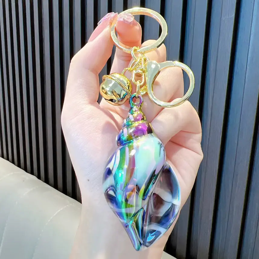 HOT Acrylic Shell Conch Scallop Pendant Keychain Romantic Seashells Keyc - Fendiz