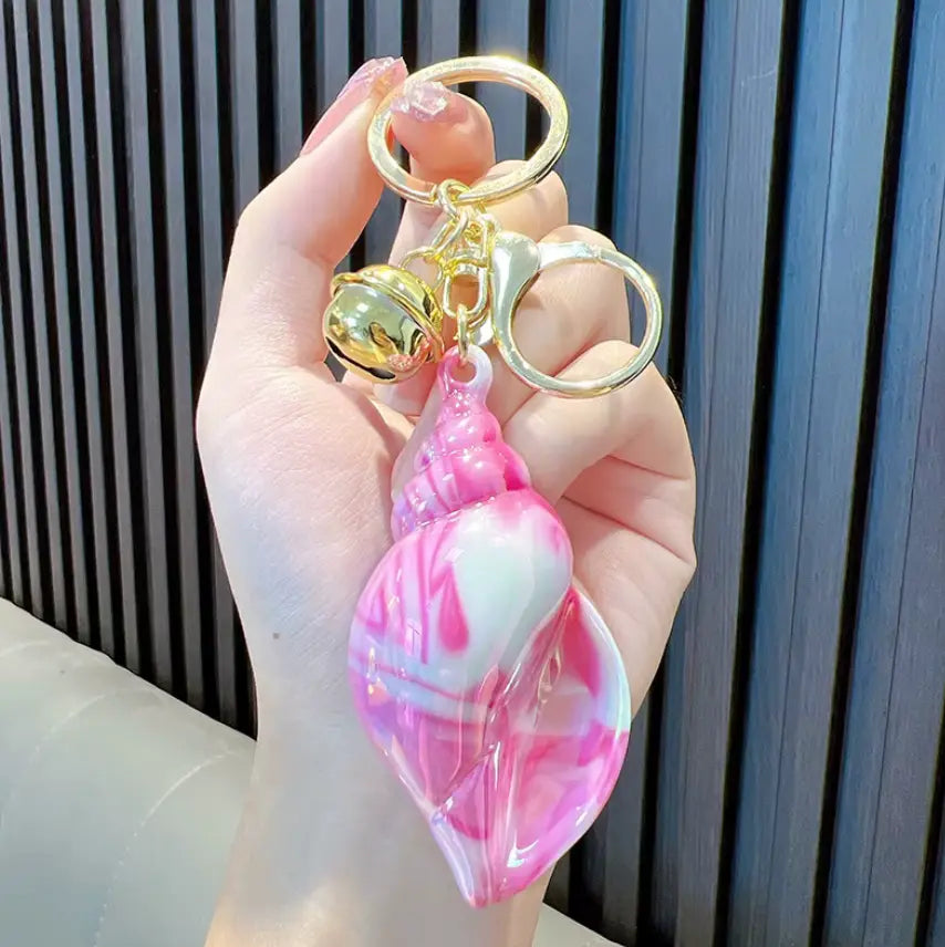 HOT Acrylic Shell Conch Scallop Pendant Keychain Romantic Seashells Keyc - Fendiz