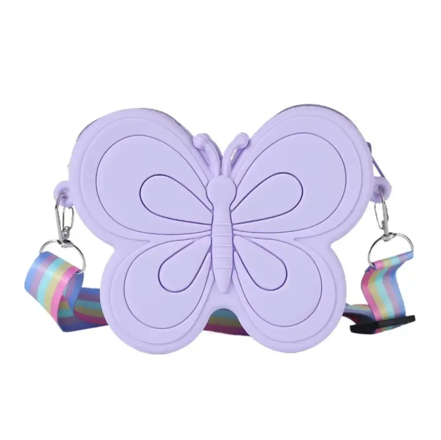 New Cute Kid Kawaii Girl Mini Small Butterfly Silicone Round Coin Wallet Pouch Purse With Zipper - Fendiz