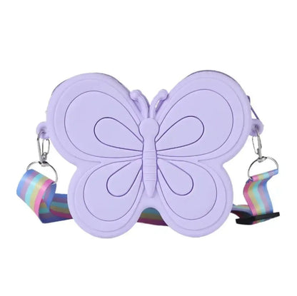 New Cute Kid Kawaii Girl Mini Small Butterfly Silicone Round Coin Wallet Pouch Purse With Zipper - Fendiz