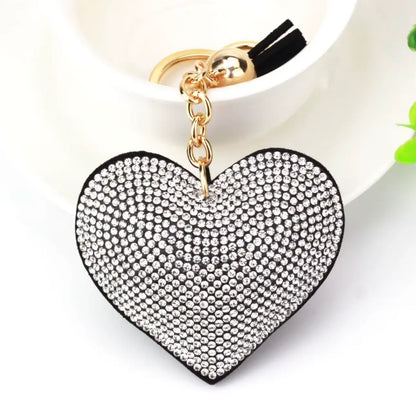 Fendiz Glitter Keychain Premium SS6 Crystal Tassel Key Chain Leather Bag Charm Fendiz