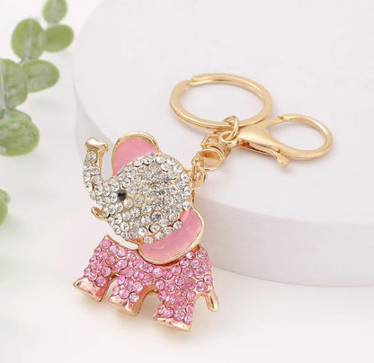 Bling Rhinestone Crystal Elephant Keychain Lucky Crystal Personalized Charms Glitter Fendiz