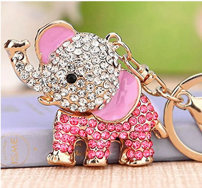 Bling Rhinestone Crystal Elephant Keychain Lucky Crystal Personalized Charms Glitter Fendiz