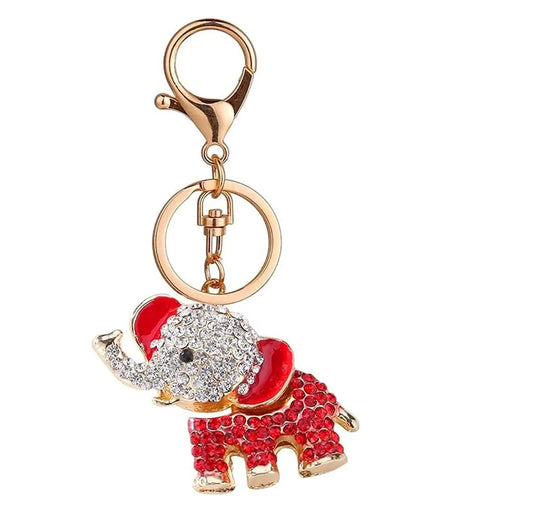 Bling Rhinestone Crystal Elephant Keychain Lucky Crystal Personalized Charms Glitter Fendiz