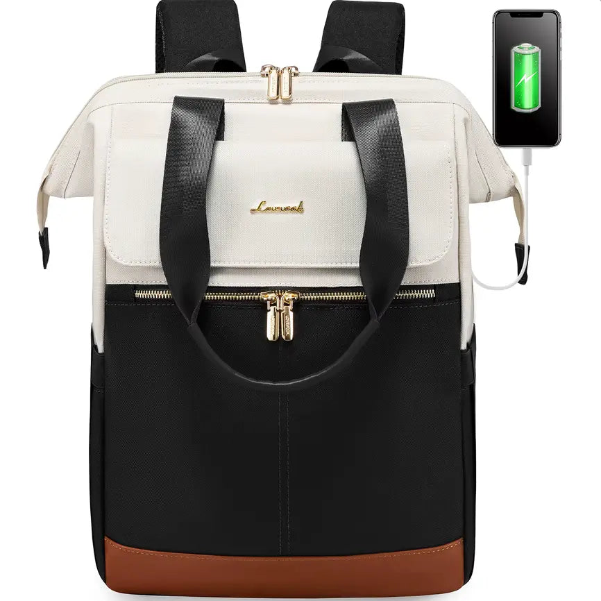 New Fendiz Lovevook Backpack for Women, 15.6 Inch Work Laptop Bag with USB Port, Waterproof Travel Computer Backpack with Organizer Bag