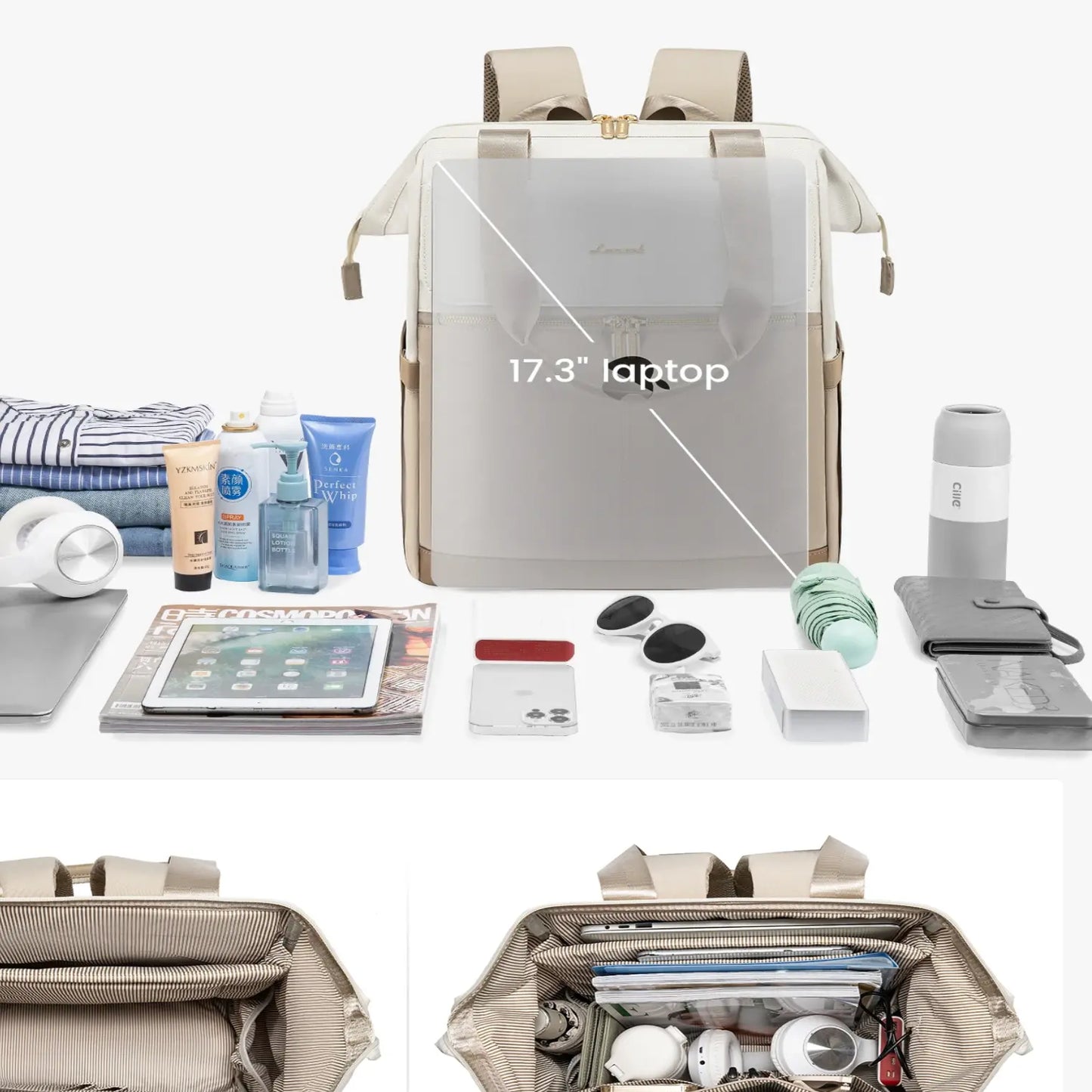 New Fendiz Lovevook Backpack for Women, 15.6 Inch Work Laptop Bag with USB Port, Waterproof Travel Computer Backpack with Organizer Bag