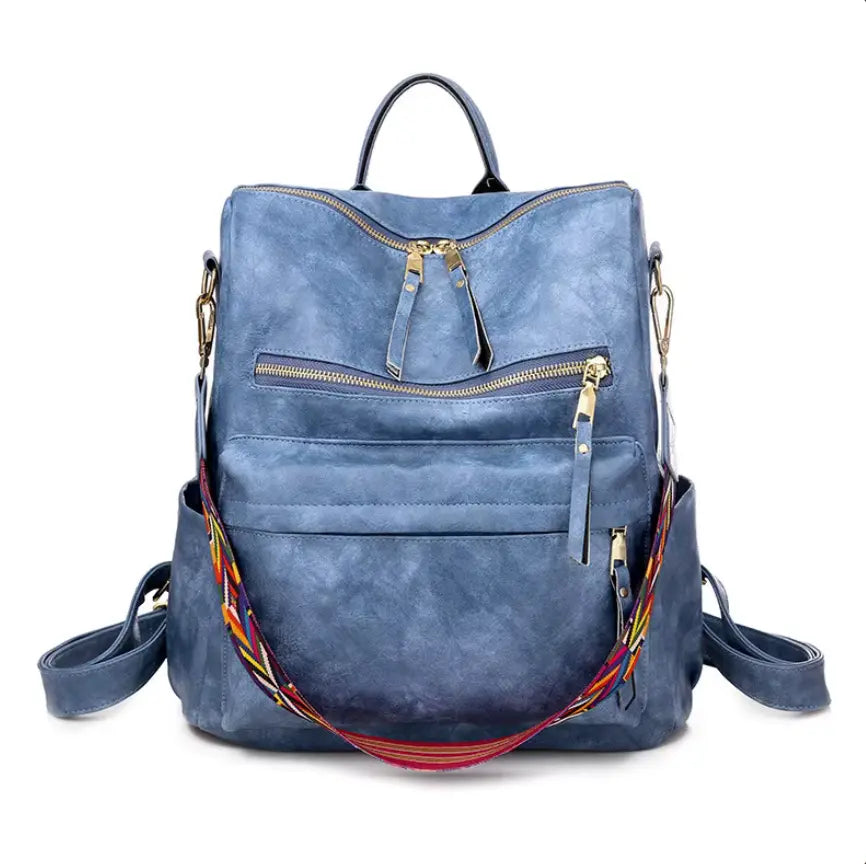 New Fendiz Vintage backpack Rucksack Convertible Shoulder Bag Travel Daypack, Cow Pattern