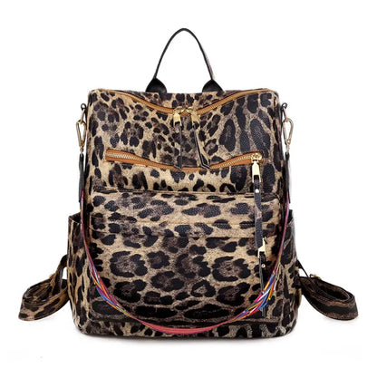 New Fendiz Vintage backpack Rucksack Convertible Shoulder Bag Travel Daypack, Cow Pattern