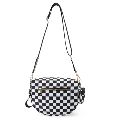 fashionable fanny pack Belt Bum Bag Double Zipper Fanny Pack Plaid Sling Bags