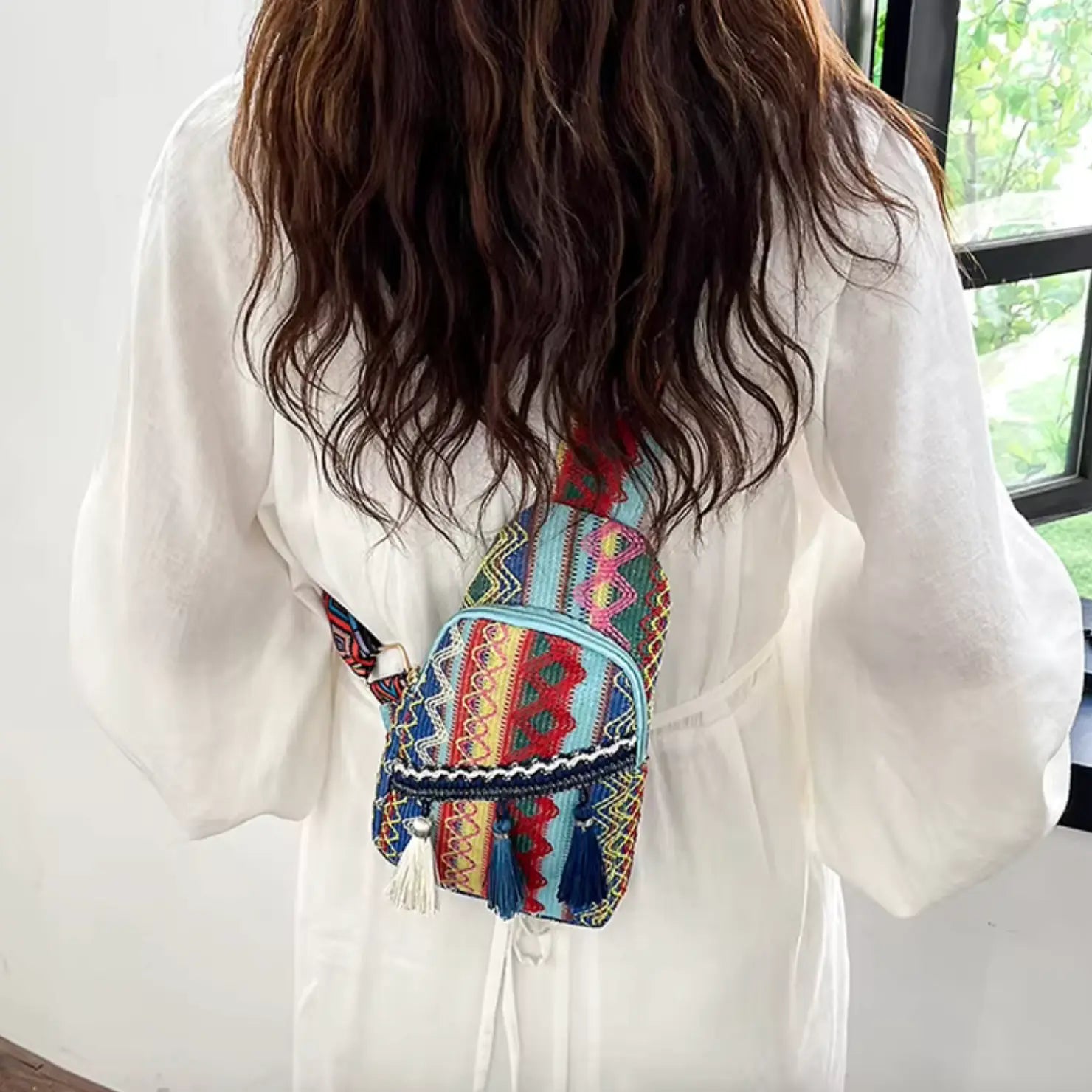 New Ladies Fanny Pack Boho Messenger Bag Fashion Tassel Ethnic Crossbody Chest Bag for Women