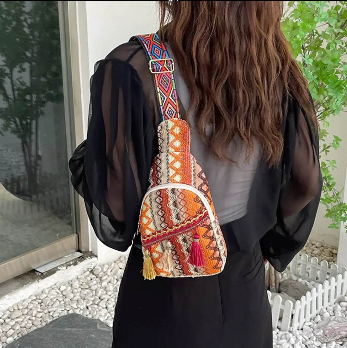 New Ladies Fanny Pack Boho Messenger Bag Fashion Tassel Ethnic Crossbody Chest Bag for Women