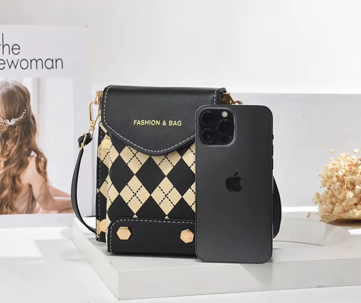 fashionable bag versatile Crossbody Messenger Bag Single Shoulder Mini Vertical Mobile Bag