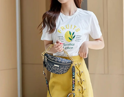 Leopard Ring Print Bag Cross Body Waist pack PU Material One Shoulder Chest Bag Zipper New Leisure Style
