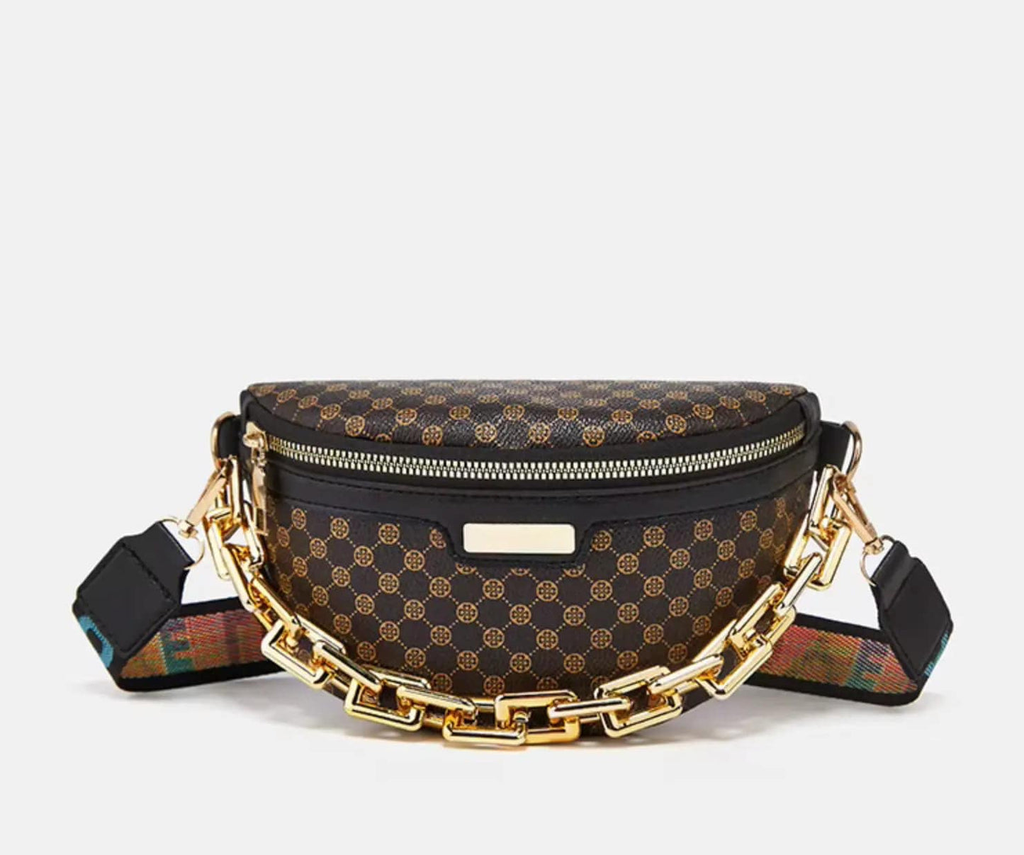 Leopard Ring Print Bag Cross Body Waist pack PU Material One Shoulder Chest Bag Zipper New Leisure Style