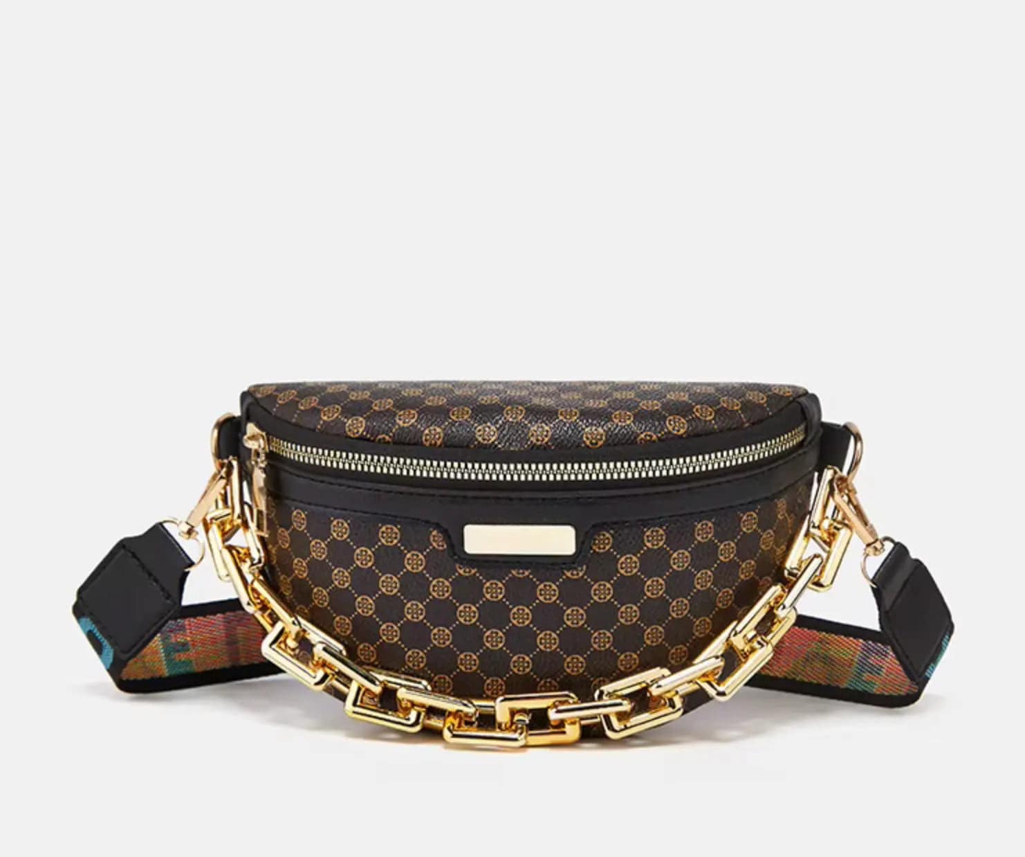 Leopard Ring Print Bag Cross Body Waist pack PU Material One Shoulder Chest Bag Zipper New Leisure Style