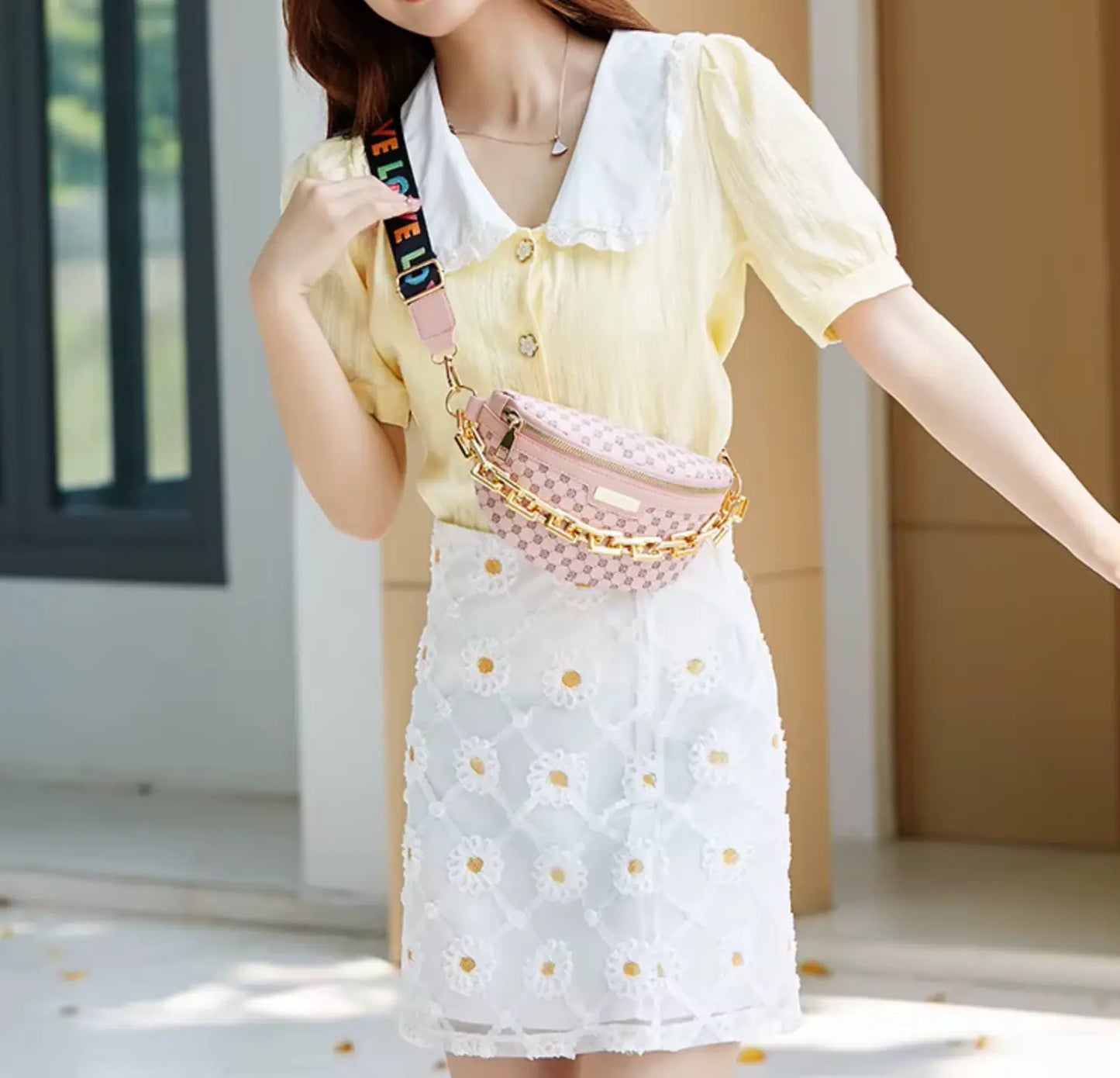 Leopard Ring Print Bag Cross Body Waist pack PU Material One Shoulder Chest Bag Zipper New Leisure Style