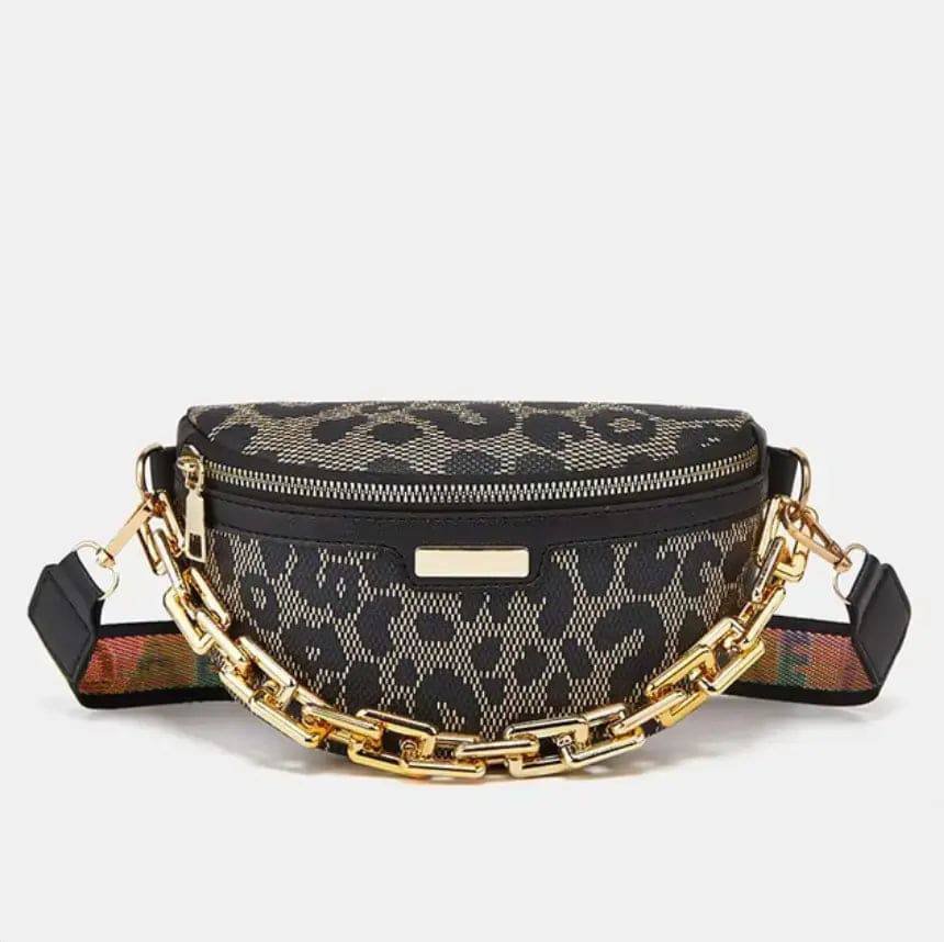 Leopard Ring Print Bag Cross Body Waist pack PU Material One Shoulder Chest Bag Zipper New Leisure Style
