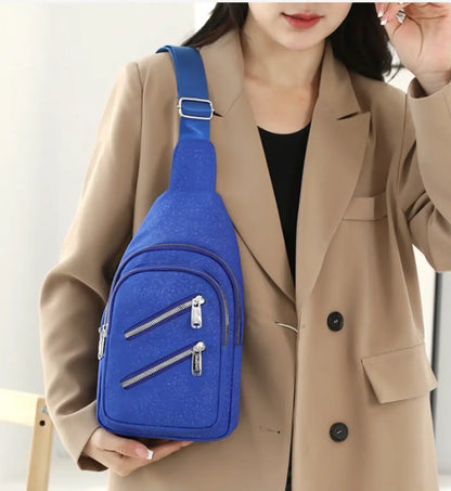 New Classic Crossbody Sling Chest Bags Ladies Fashion Sling Bags Woman Nylon Zipper Crossbody Bag