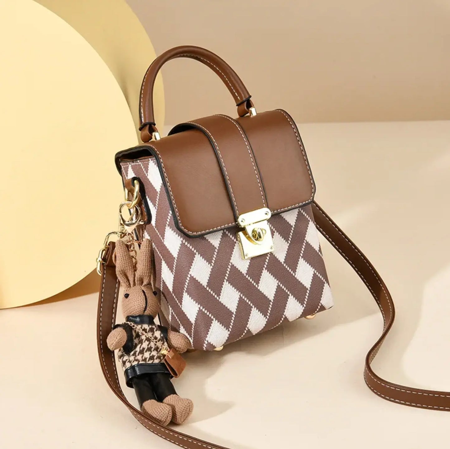 New Fendiz mobile phone bag Fashion Checkered PU Crossbody Bag for Girls Mini Shoulder Bag