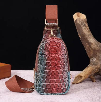 Fendiz bag Leather Sling Chest Bag Crossbody Backpack Travel Outdoor Hiking Camping Shoulder Pack Work Office Casual Pouch