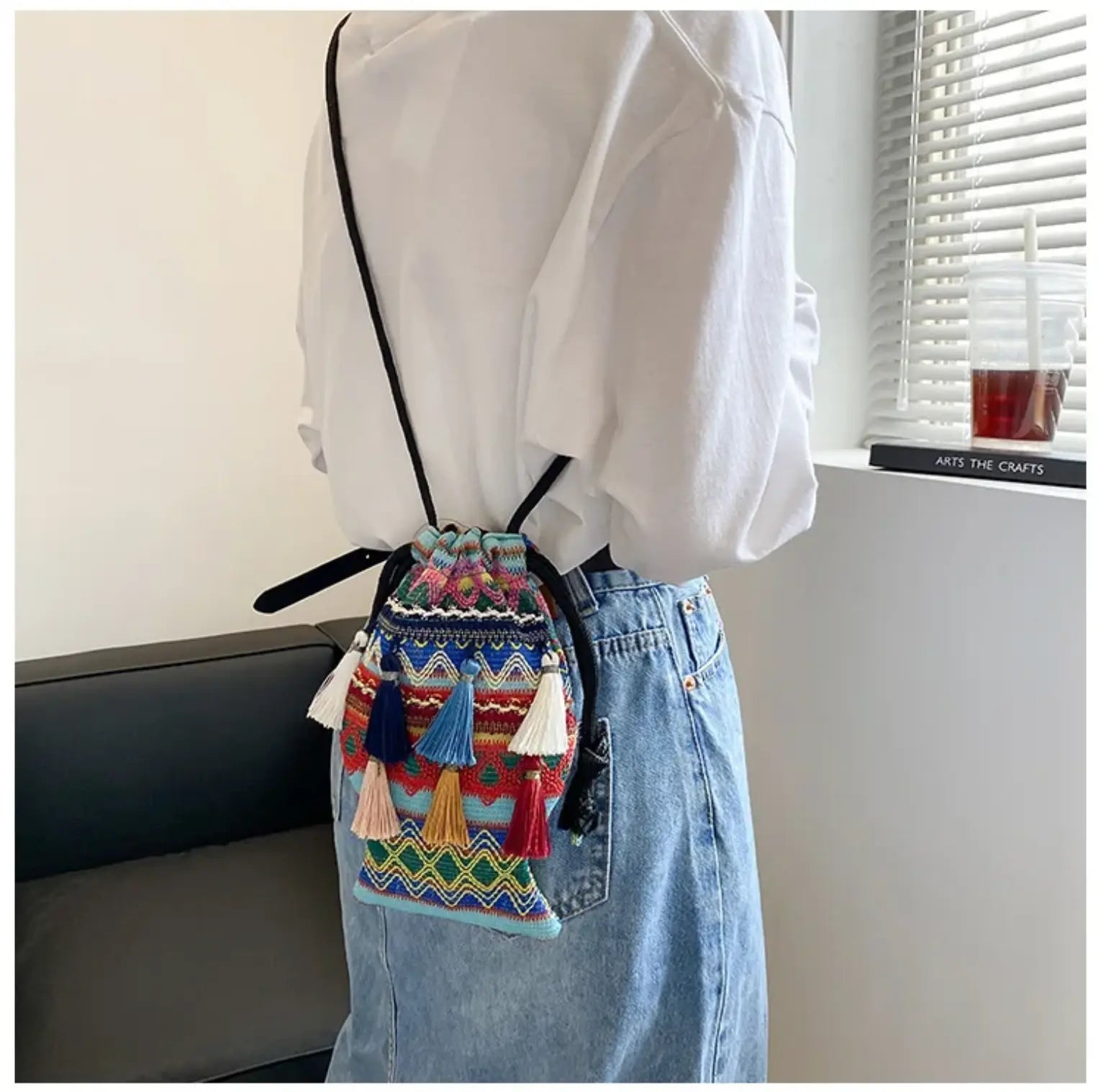 New Fendiz Bohemian Women trendy tassel bag Shoulder Bag Ethnic Cross body Bags Ladies Handbag