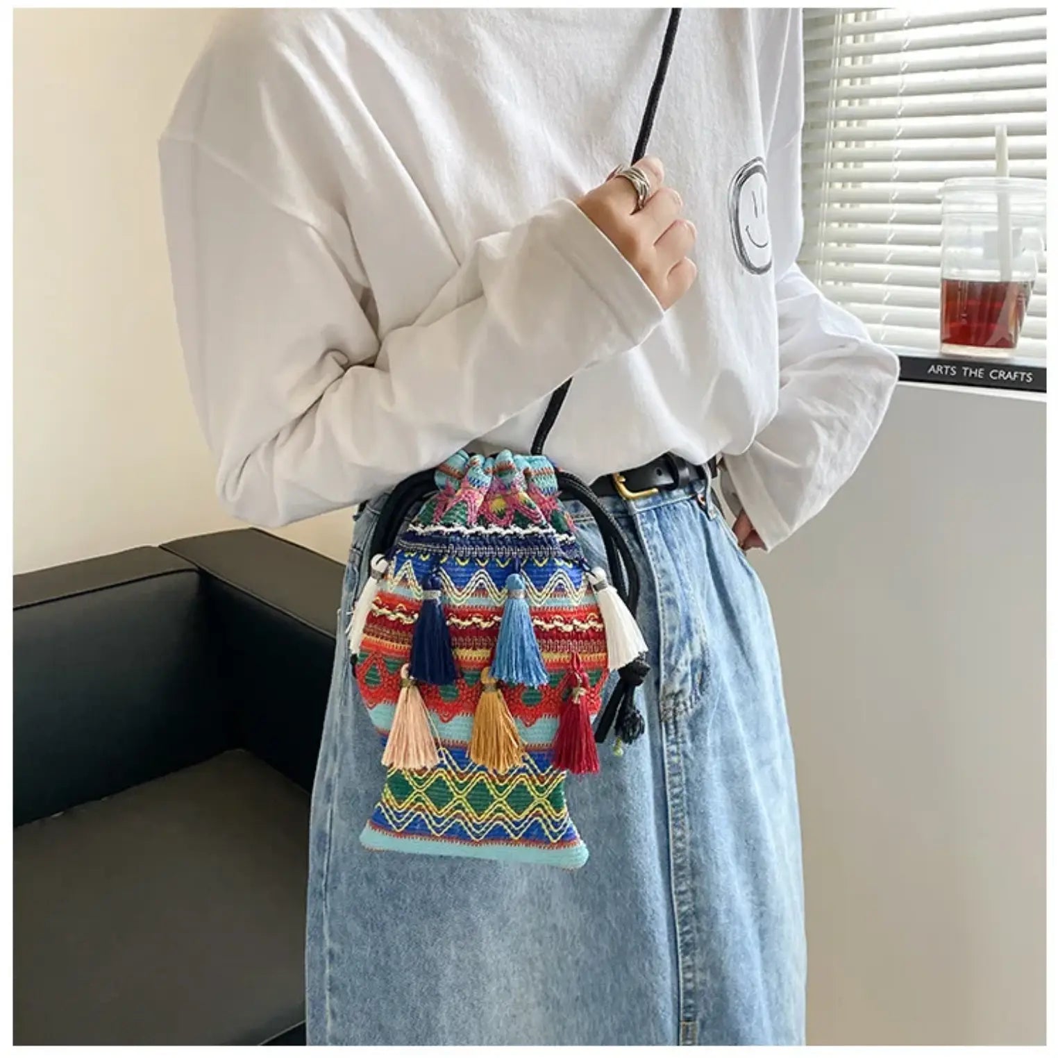 New Fendiz Bohemian Women trendy tassel bag Shoulder Bag Ethnic Cross body Bags Ladies Handbag