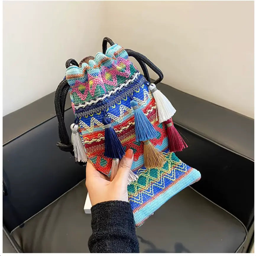 New Fendiz Bohemian Women trendy tassel bag Shoulder Bag Ethnic Cross body Bags Ladies Handbag