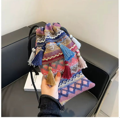 New Fendiz Bohemian Women trendy tassel bag Shoulder Bag Ethnic Cross body Bags Ladies Handbag