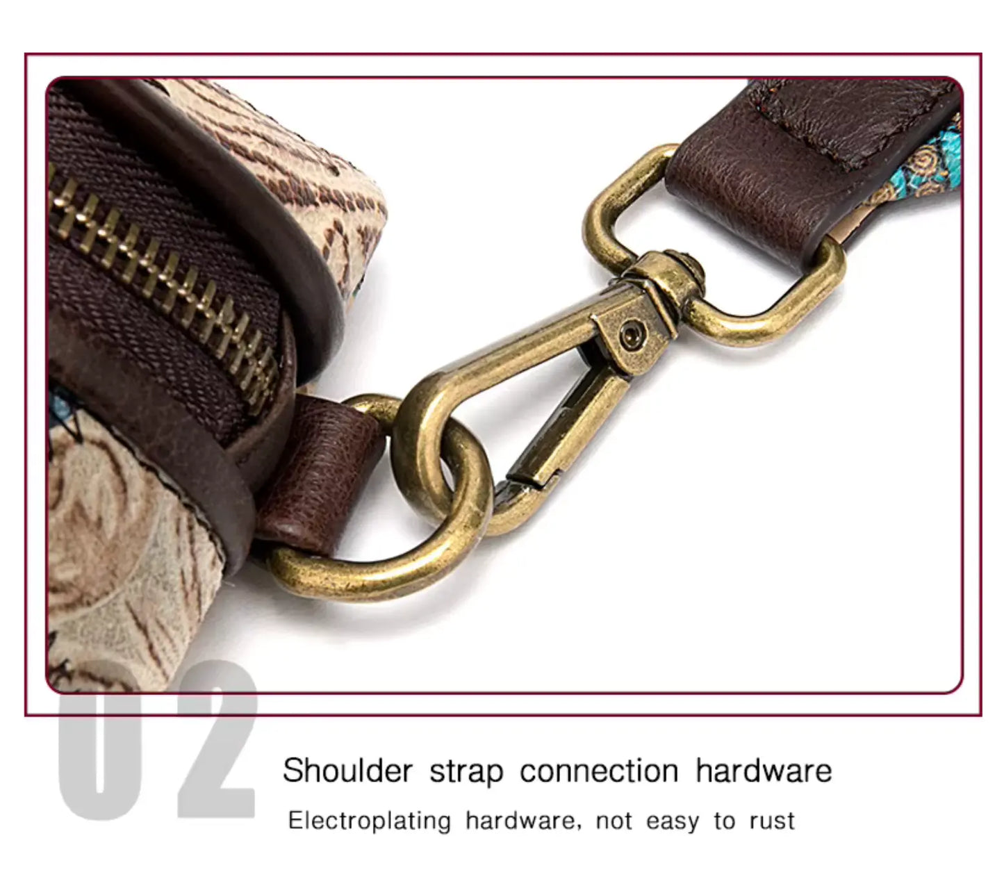 New Fendiz Elegant Shoulder Sling Bag Genuine Cow Leather Retro Classic