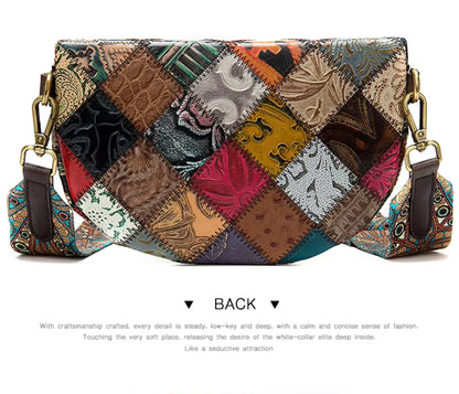 New Fendiz Elegant Shoulder Sling Bag Genuine Cow Leather Retro Classic