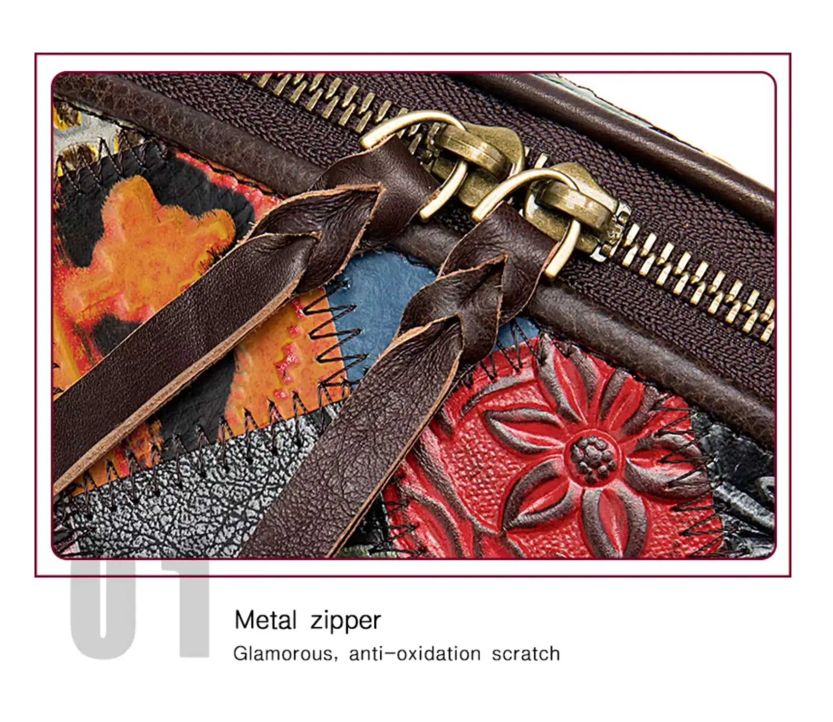 New Fendiz Elegant Shoulder Sling Bag Genuine Cow Leather Retro Classic