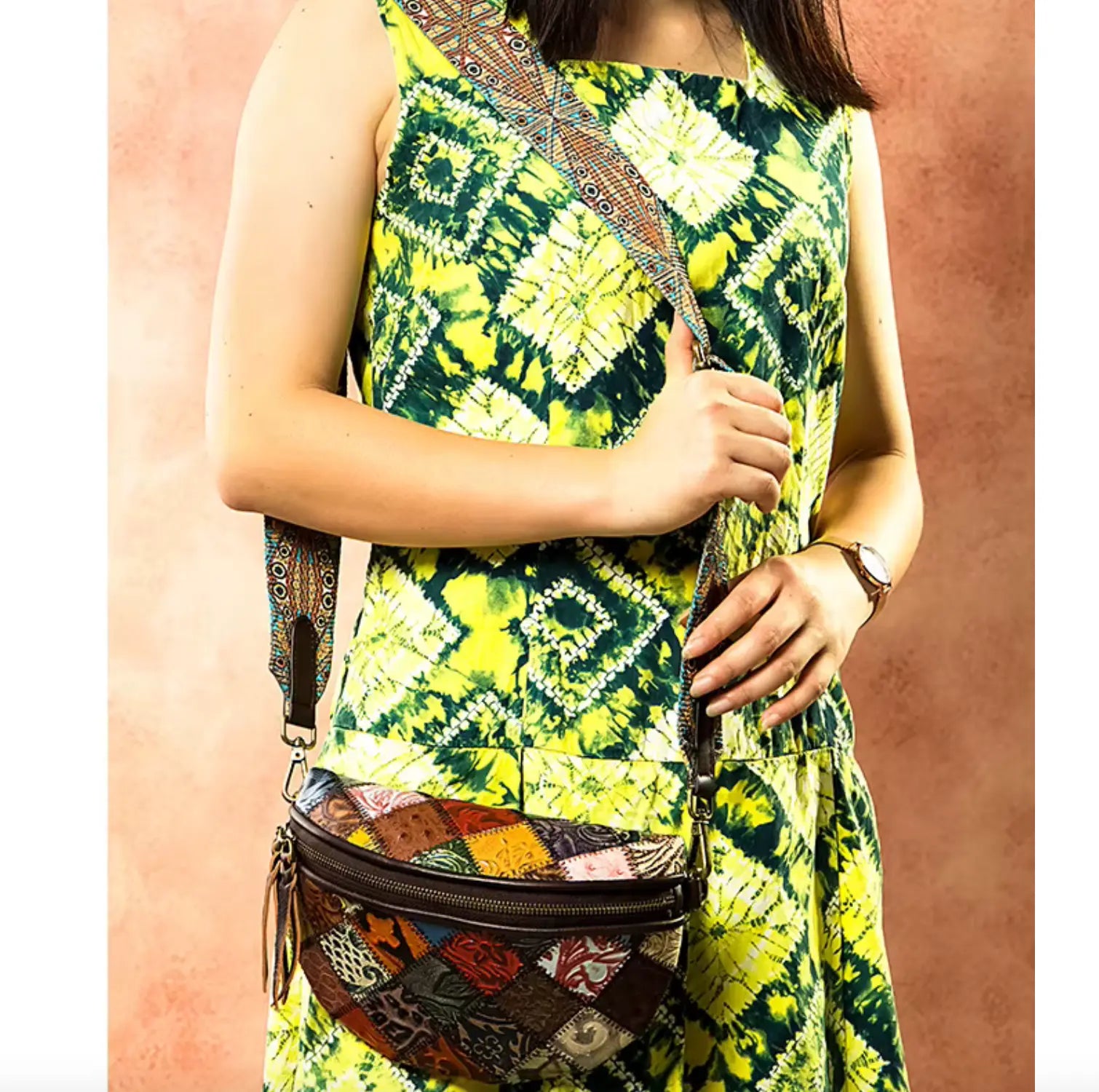 New Fendiz Elegant Shoulder Sling Bag Genuine Cow Leather Retro Classic