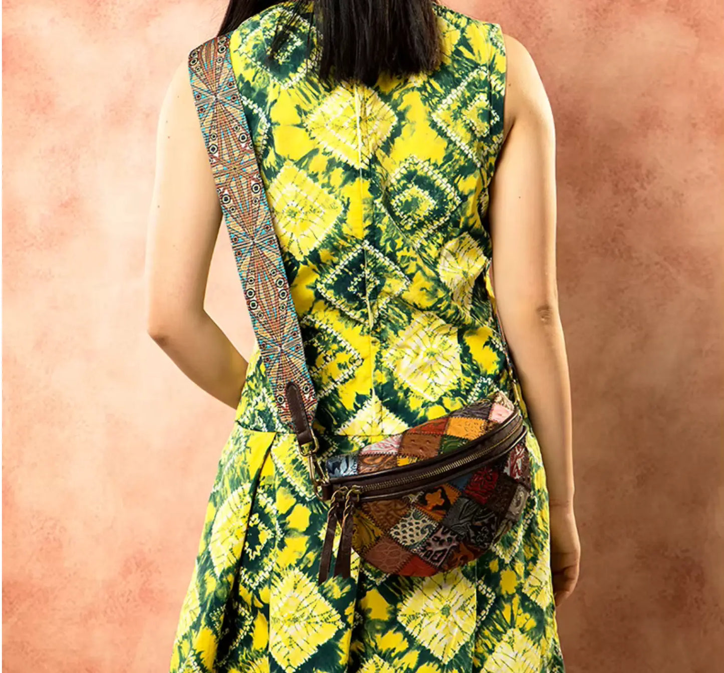 New Fendiz Elegant Shoulder Sling Bag Genuine Cow Leather Retro Classic