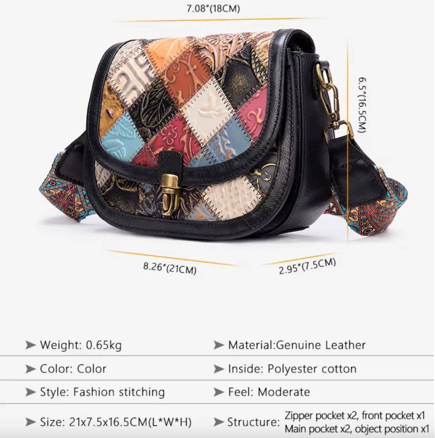 New Westal Genuine Leather Patchwork Purses Handbags and Crossbody Shoulder Bag