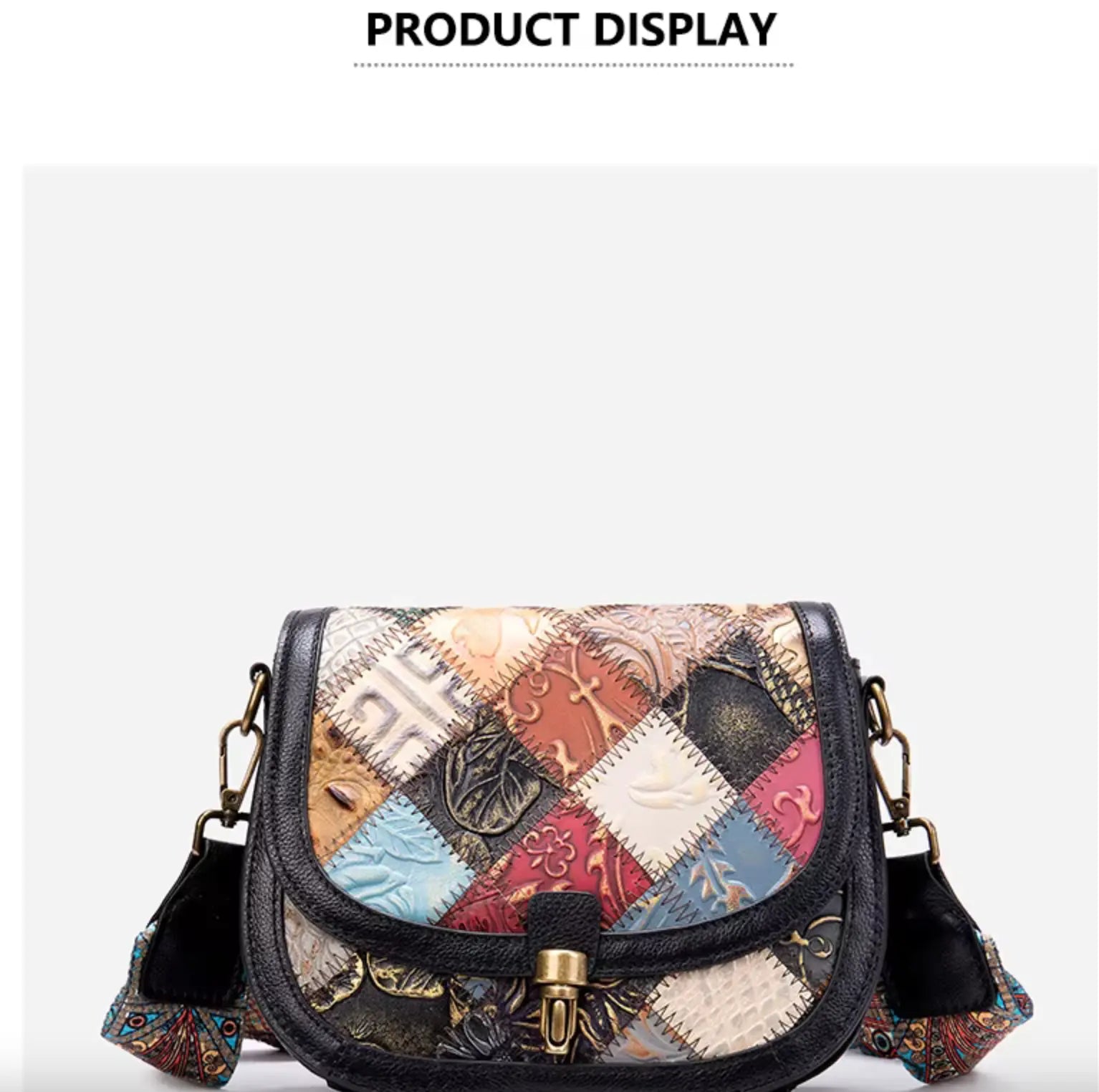 New Westal Genuine Leather Patchwork Purses Handbags and Crossbody Shoulder Bag