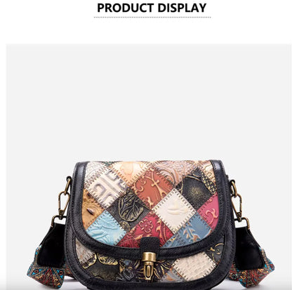 New Westal Genuine Leather Patchwork Purses Handbags and Crossbody Shoulder Bag