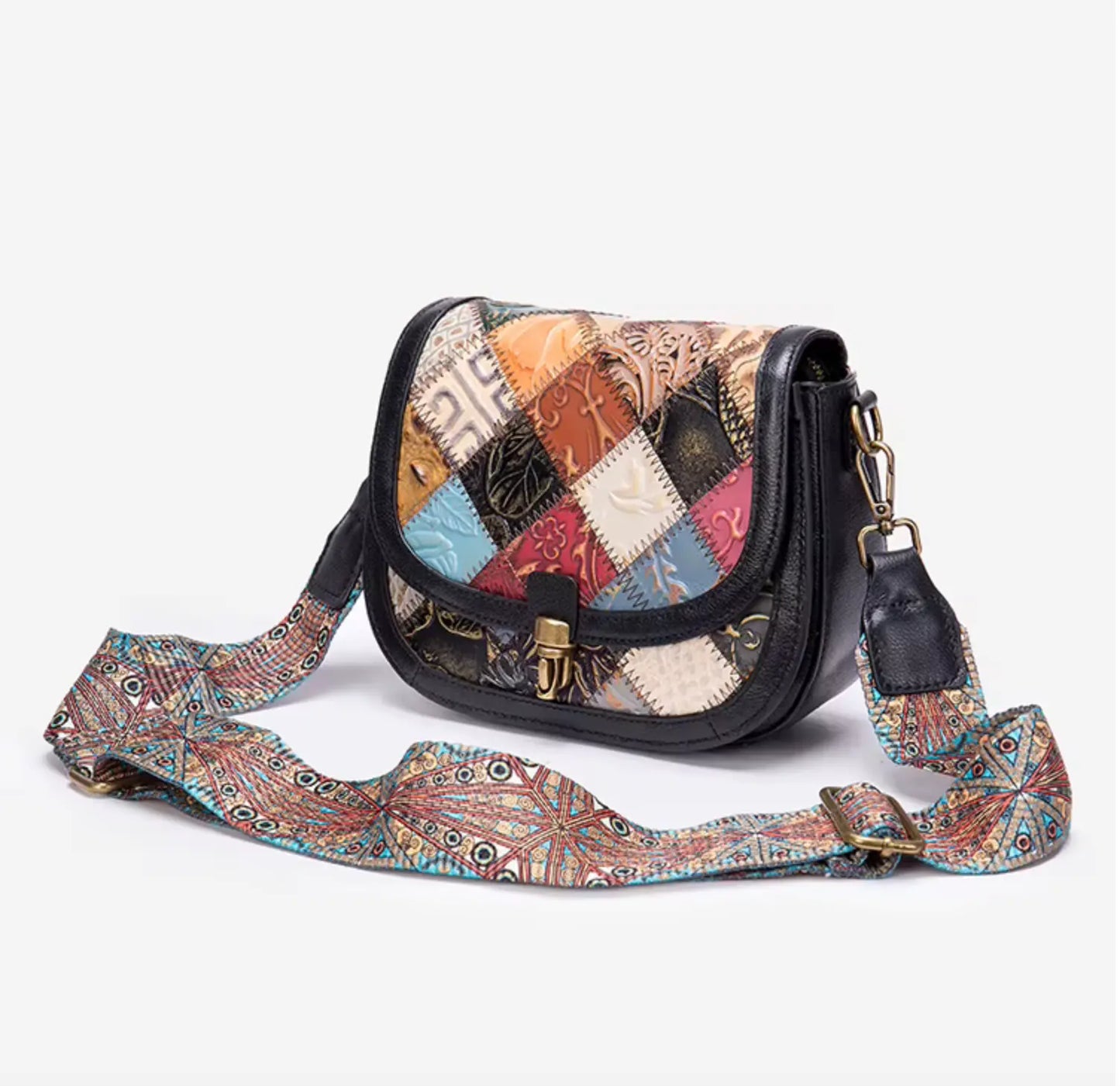 New Westal Genuine Leather Patchwork Purses Handbags and Crossbody Shoulder Bag