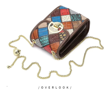 Westal Luxury Bohemia Patchwork Shoulder Sling Bag Cell Phone Purse Genuine Leather Crossbody Bags