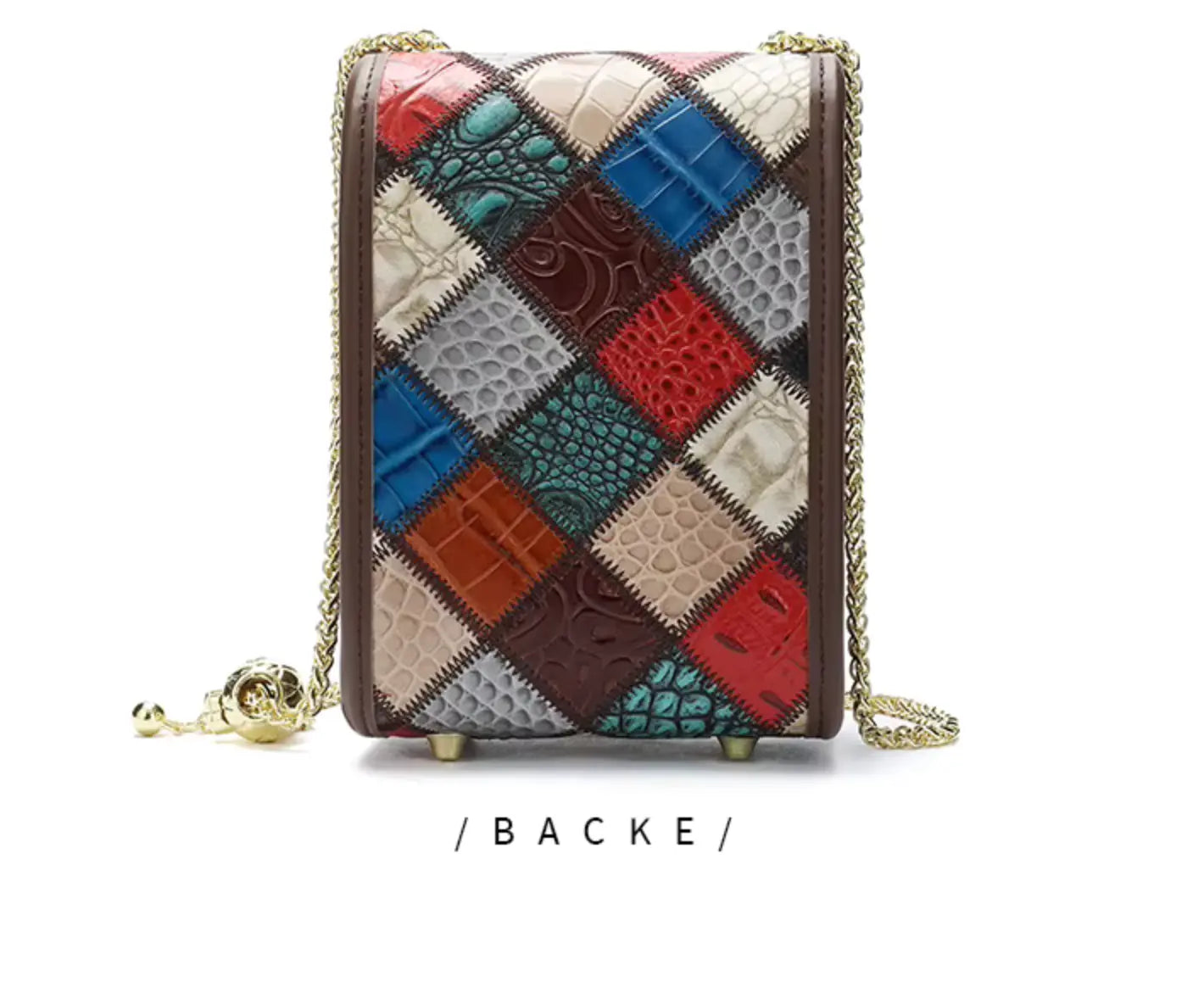 Westal Luxury Bohemia Patchwork Shoulder Sling Bag Cell Phone Purse Genuine Leather Crossbody Bags