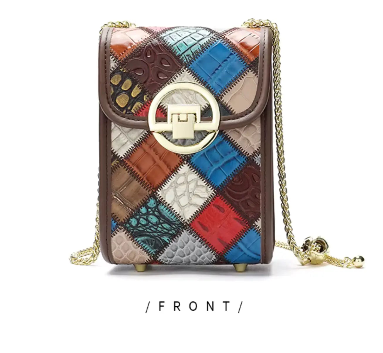 Westal Luxury Bohemia Patchwork Shoulder Sling Bag Cell Phone Purse Genuine Leather Crossbody Bags