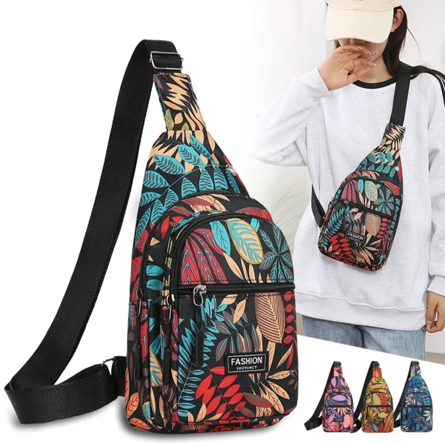 New Fendiz crossbody backpack Small Chest Shoulder Bag Hiking Outdoor