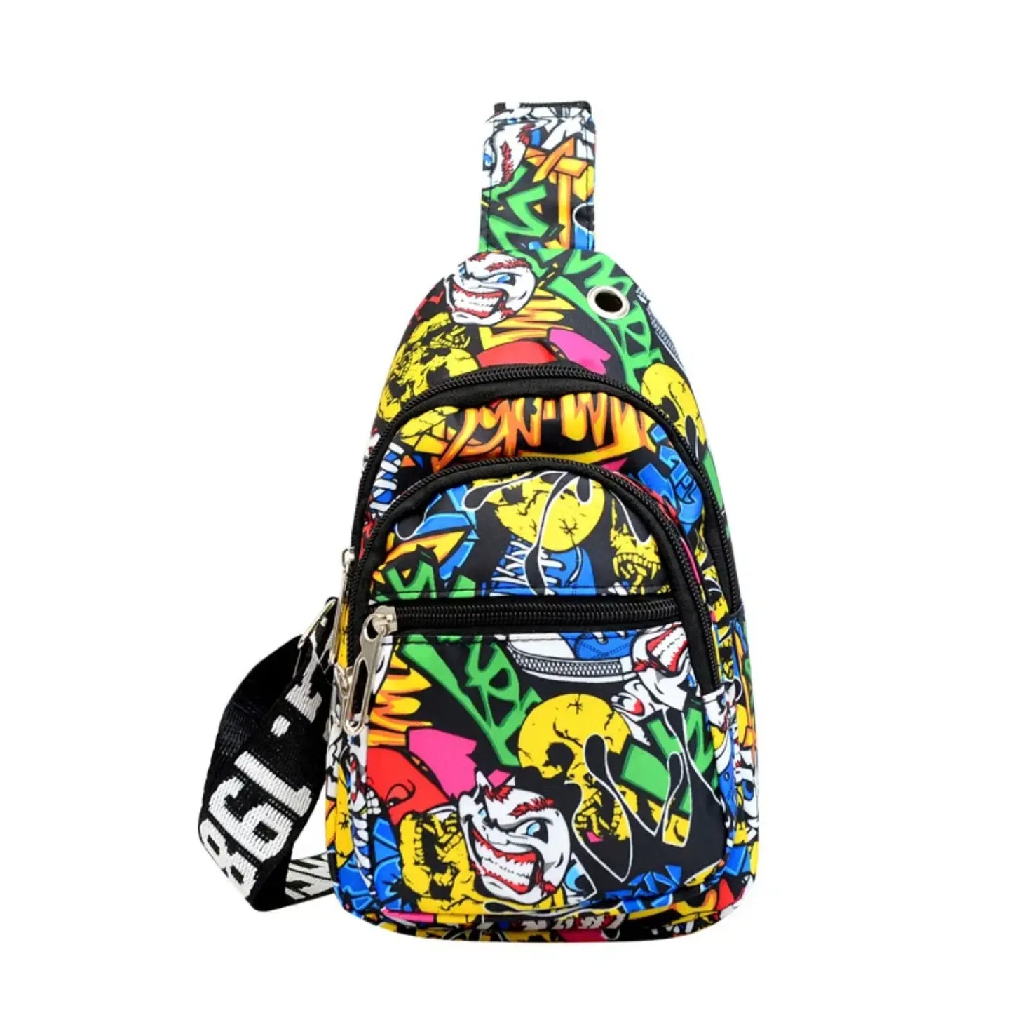 New kids fanny packSmall Graffiti Print Toddler Fanny Pack Crossbody Waist Bag for Kids Nylon Purses Chest Bag Shoulder Sling Bag